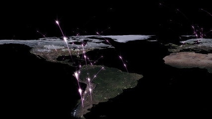 3D rendering of the best concept of the global network, the Internet, global communication, business, traffic flows. Elements of this image furnished by NASA