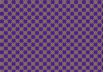 紫とゴールドの市松模様（チェック）