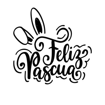 Happy Easter Feliz Pascua vector Spanish Christian holiday greeting design