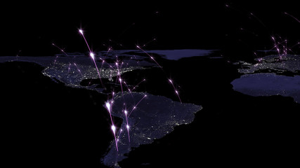 3D rendering of the best concept of the global network, the Internet, global communication, business, traffic flows. Elements of this image furnished by NASA