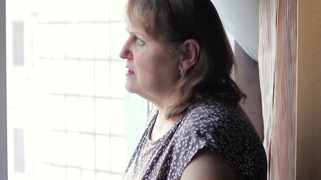 The woman was horrified at what she saw, close-up
