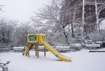 A toboggan at the eiffel tower