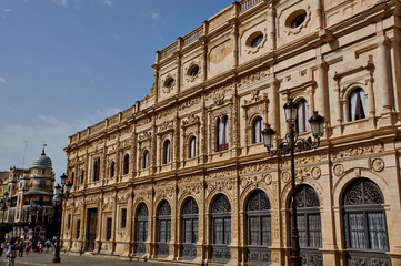 Fototapeta na wymiar Historic buildings and monuments of Seville, Spain. Ayuntamiento de Sevilla