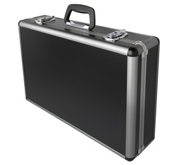 Black case with aluminum sides isolated