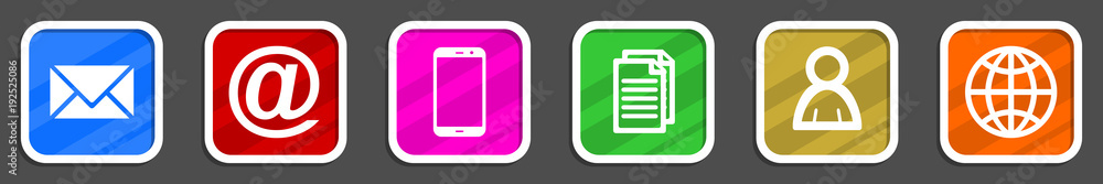 Poster flat design colorful internet vector icon set