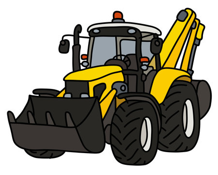 The hand drawing of a yellow cultivator