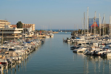 Port de plaisance de Carnon, station balnéaire à proximité de Montpellier, Hérault, France