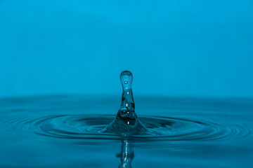 drop of clean blue water