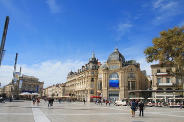 Fototapeta na wymiar Place de la comédie à Montpellier, Hérault, Occitanie, France