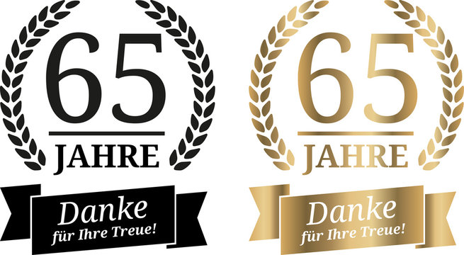 Signet 65 Jahre Gold und Schwarzwei&szlig;