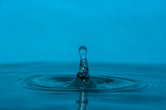 drop of clean blue water