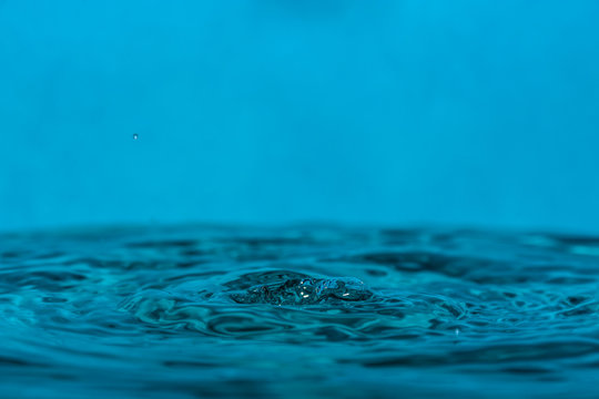 drop of clean blue water