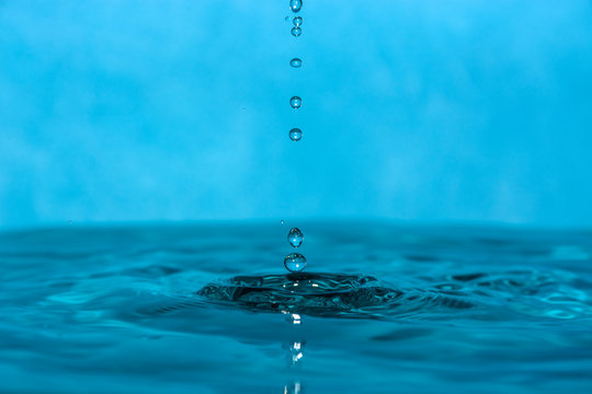 drop of clean blue water