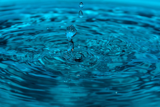 drop of clean blue water