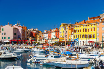 Harbour and marina in old town of Rovinj