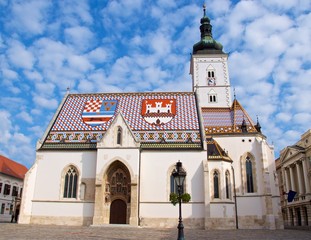 Naklejka premium St. Mark Church in the Upper Town in Zagreb, Croatia