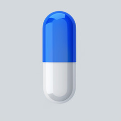 pills or capsules isolated on grey background 3D rendering