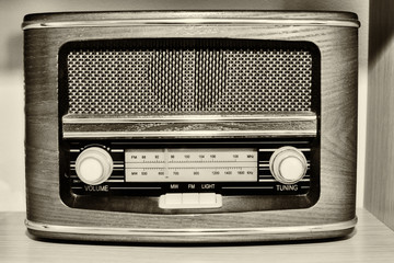 Fototapeta premium Drewniane radio w stylu retro