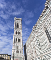 Basilica of Florence and tower in a sunny day