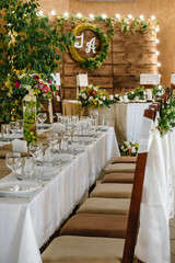 Wedding reception in wooden style