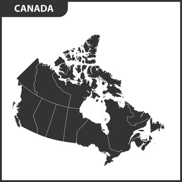 The Detailed Map Of The Canada With Regions Or States