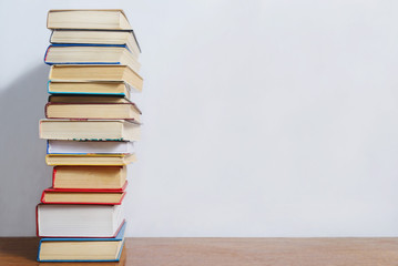 A stack of books on the table