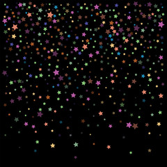 Fototapeta na wymiar Glitter Vector Falling Stars Pattern. Carnival Festival Confetti Celebration Border. Christmas, New Year, Birthday, Music Firework. Modern Gift Voucher Glitter Vector Falling Stars Pattern.