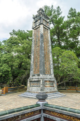 Fototapeta na wymiar detail of the complex of the mausoleum of the emperor Tu Duc in Hue, Vietnam.