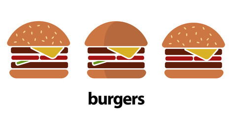 Isometric 3D vector illustration hamburger or cheeseburger logo for advertising