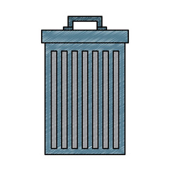 gray trash can container garbage vector illustration