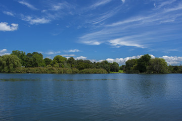 Great Landscape, water, lake, sky, nature, blue, summer, green, forest, clouds, trees, tree, cloud, beauty