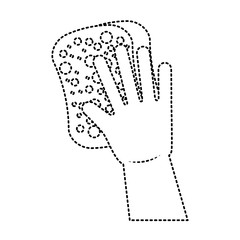 cleaning glove and sponge equipment work vector illustration