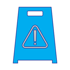 slippery wet floor sign warning cleaning vector illustration blue and gray design