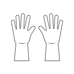 gloves cleaning rubber equipment work vector illustration