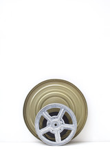 Obraz premium Movie film reel on white