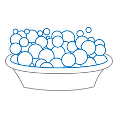 plastic basin container foam bubbles clean vector illustraion blue and gray line design