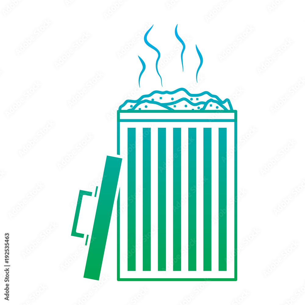Poster open bin with garbage cap handle vector illustration