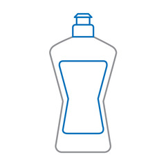 plastic bottle detergent for dishwashing liquid cleaning laundry vector illustration blue and gray line design
