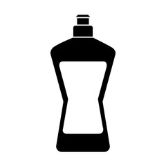 plastic bottle detergent for dishwashing liquid cleaning laundry vector illustration black and white design