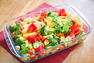 Chopped potato with mixed vegetables