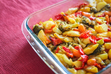 Chopped potato with mixed vegetables