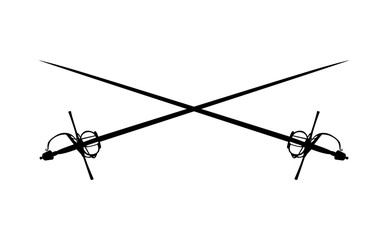 Two rapier crossed swords logo