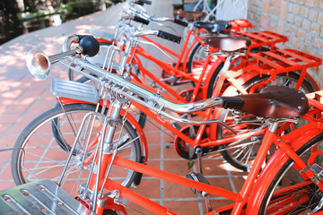 Fototapeta na wymiar Vintage red bicycle.