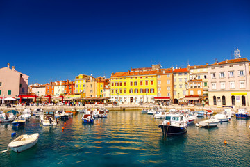 Harbour and marina in old town of Rovinj