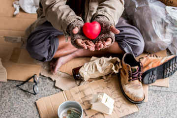 Fototapeta premium Homeless people need love from society.