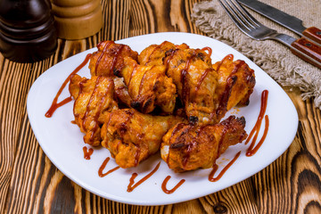 chicken wings in barbecue sauce