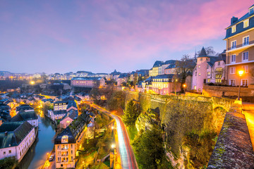Obraz premium Skyline of old town Luxembourg City from top view