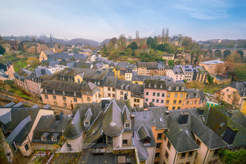 Obraz premium Skyline of old town Luxembourg City from top view