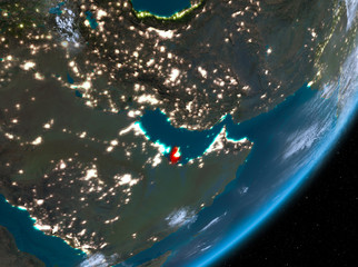 Orbit view of Qatar at night