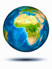 Equatorial Guinea on Earth with white background